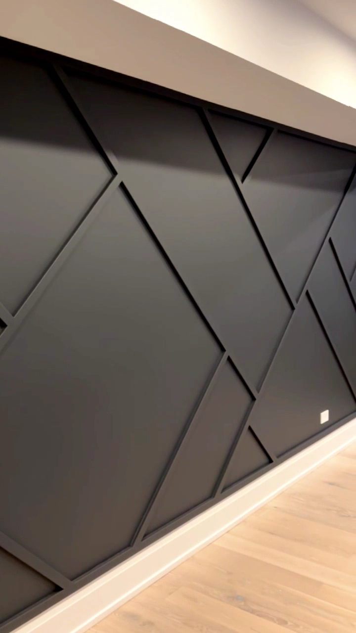Black geometric accent wall