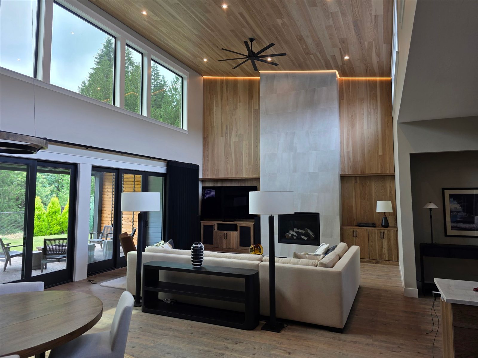 Wood plank wall and ceiling, Ridgefield, WA